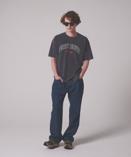FIRST DOWN（ファーストダウン）の「ピグメント ロゴ ショートスリーブ Tシャツ #2（Tシャツ/カットソー・メンズ・イエロー/チャコール/オフホワイト・M/XL/L）」の10枚目の写真
