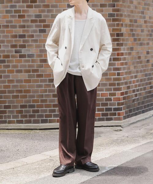 ITEMS URBANRESEARCH（アイテムズ アーバンリサーチ）の「『セットアップ対応』Linen Blend Double Jacket（その他アウター・メンズ・ブラウン/アイボリー/チャコールグレー・MEDIUM/LARGE）」の6枚目の写真
