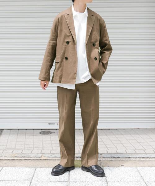 ITEMS URBANRESEARCH（アイテムズ アーバンリサーチ）の「『セットアップ対応』Linen Blend Double Jacket（その他アウター・メンズ・ブラウン/アイボリー/チャコールグレー・MEDIUM/LARGE）」の16枚目の写真