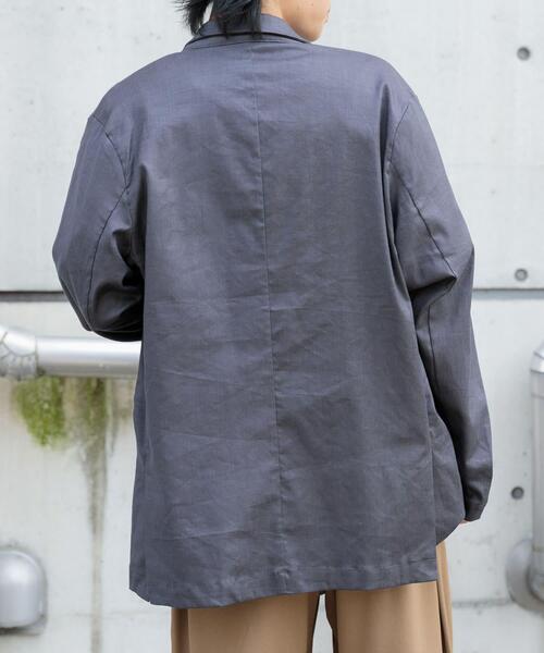 ITEMS URBANRESEARCH（アイテムズ アーバンリサーチ）の「『セットアップ対応』Linen Blend Double Jacket（その他アウター・メンズ・ブラウン/アイボリー/チャコールグレー・MEDIUM/LARGE）」の6枚目の写真