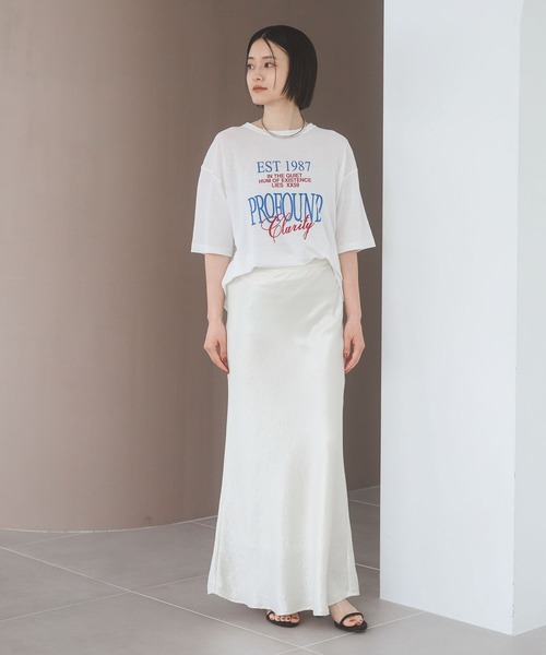 A part by(アパートバイ)の「ロゴBIGTシャツ(Tシャツ/カットソー・レディース・オフホワイト/ブラック・FREE)」の21枚目の写真