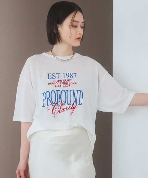 A part by(アパートバイ)の「ロゴBIGTシャツ(Tシャツ/カットソー・レディース・オフホワイト/ブラック・FREE)」の18枚目の写真