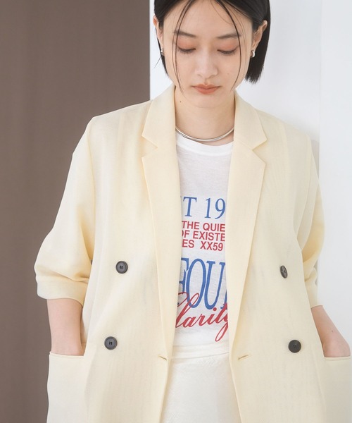 A part by(アパートバイ)の「ロゴBIGTシャツ(Tシャツ/カットソー・レディース・オフホワイト/ブラック・FREE)」の14枚目の写真