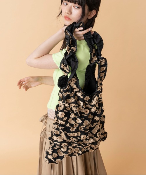 Casselini（キャセリーニ）の「Casselini(キャセリーニ)スクエアギャザートート（トートバッグ・レディース・ベージュ/ピンク/ブルー/ブラック・FREE）」の9枚目の写真