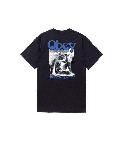 OBEY（オベイ）の「【OBEY】 STOP WORRY NOW CLASSIC TEE（Tシャツ/カットソー・メンズ・ホワイト/ブラック/イエロー・MEDIUM/LARGE）」の2枚目の写真
