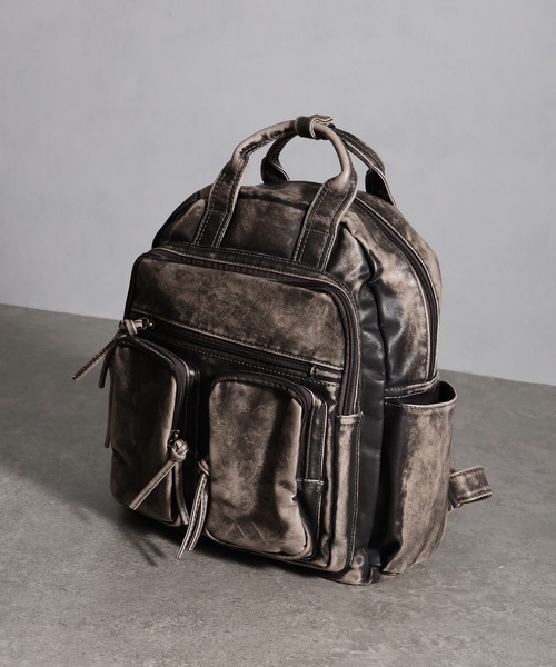 ヴィンテージ加工 マルチポケットバッグパック（バックパック/リュック