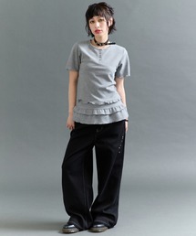 WAFFLE LAYERED FRILL TOP
