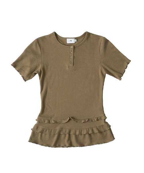 FTW(エフティダブリュー)の「WAFFLE LAYERED FRILL TOP(Tシャツ/カットソー・レディース・ブラック/グレー/カーキ・SMALL/MEDIUM)」の19枚目の写真