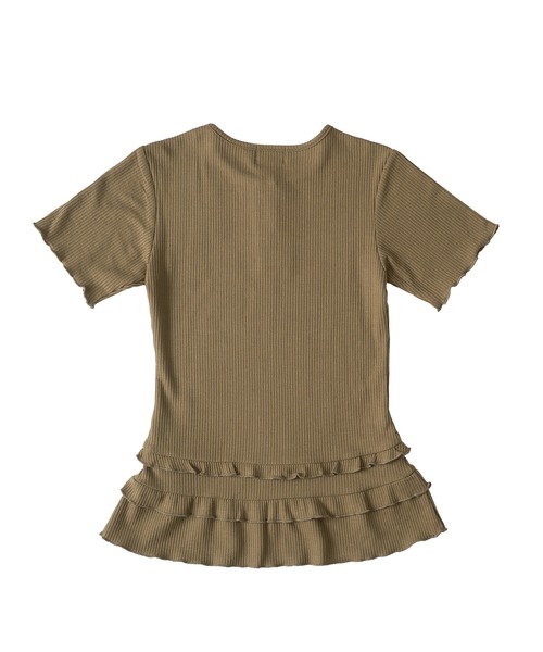 FTW(エフティダブリュー)の「WAFFLE LAYERED FRILL TOP(Tシャツ/カットソー・レディース・ブラック/グレー/カーキ・SMALL/MEDIUM)」の20枚目の写真