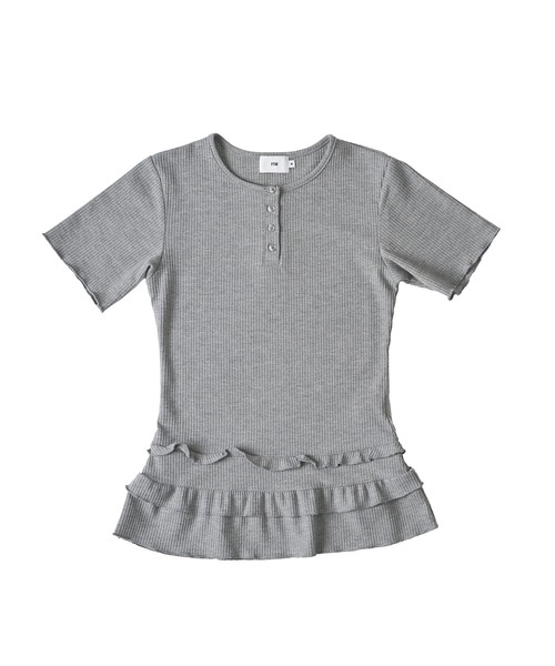 FTW(エフティダブリュー)の「WAFFLE LAYERED FRILL TOP(Tシャツ/カットソー・レディース・ブラック/グレー/カーキ・SMALL/MEDIUM)」の16枚目の写真