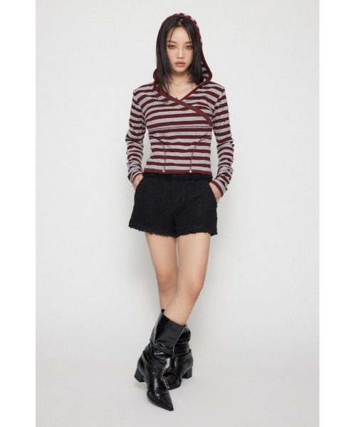 LAGUA GEM（ラグアジェム）の「TWEED COMPACT ショートパンツ（その他パンツ・レディース・ブラック/カーキ・X-SMALL/SMALL/MEDIUM）」の7枚目の写真