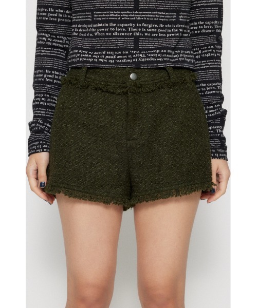 LAGUA GEM（ラグアジェム）の「TWEED COMPACT ショートパンツ（その他パンツ・レディース・ブラック/カーキ・X-SMALL/SMALL/MEDIUM）」の12枚目の写真