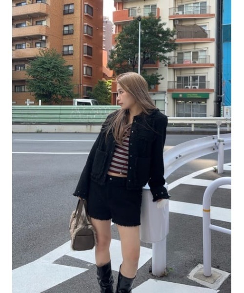 LAGUA GEM（ラグアジェム）の「TWEED COMPACT ショートパンツ（その他パンツ・レディース・ブラック/カーキ・X-SMALL/SMALL/MEDIUM）」の18枚目の写真