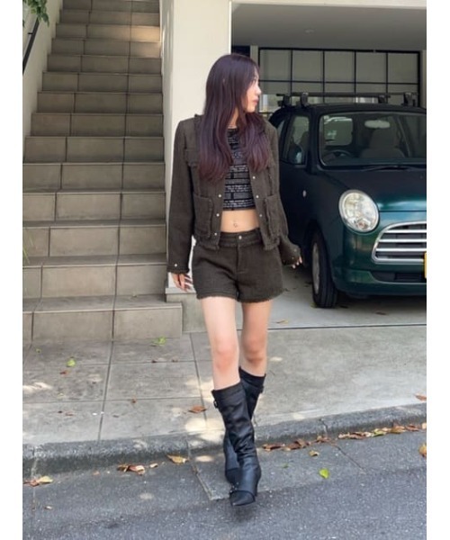 LAGUA GEM（ラグアジェム）の「TWEED COMPACT ショートパンツ（その他パンツ・レディース・ブラック/カーキ・X-SMALL/SMALL/MEDIUM）」の21枚目の写真