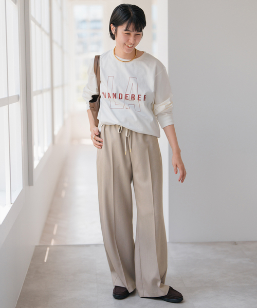 Spick & Span（スピックアンドスパン）の「Los Angeles TEE（Tシャツ/カットソー・レディース・チャコールグレー/ホワイト・FREE）」の4枚目の写真