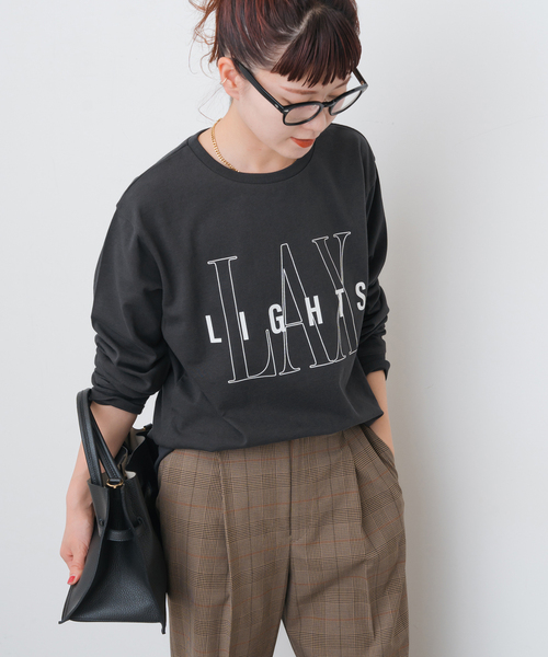 Spick & Span（スピックアンドスパン）の「Los Angeles TEE（Tシャツ/カットソー・レディース・チャコールグレー/ホワイト・FREE）」の5枚目の写真