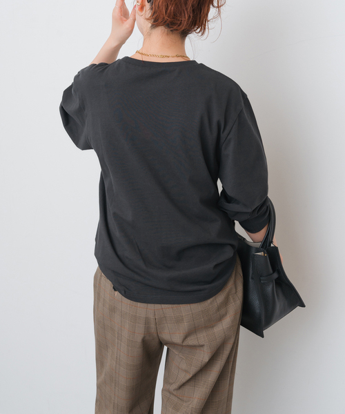 Spick & Span（スピックアンドスパン）の「Los Angeles TEE（Tシャツ/カットソー・レディース・チャコールグレー/ホワイト・FREE）」の8枚目の写真