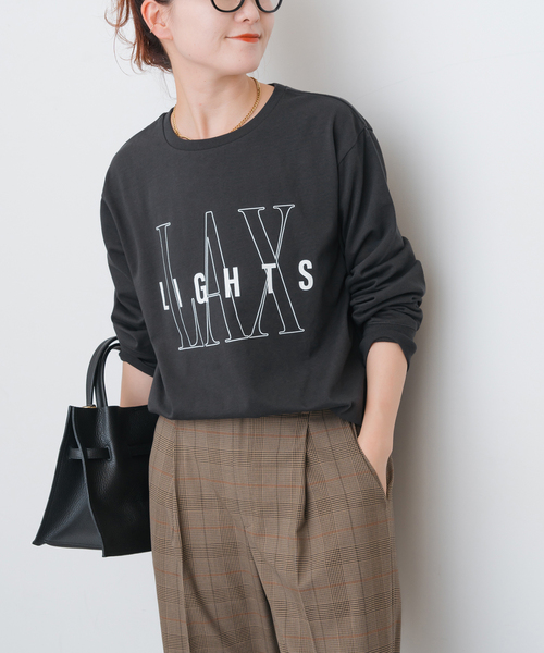 Spick & Span（スピックアンドスパン）の「Los Angeles TEE（Tシャツ/カットソー・レディース・チャコールグレー/ホワイト・FREE）」の9枚目の写真