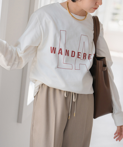 Spick & Span（スピックアンドスパン）の「Los Angeles TEE（Tシャツ/カットソー・レディース・チャコールグレー/ホワイト・FREE）」の12枚目の写真