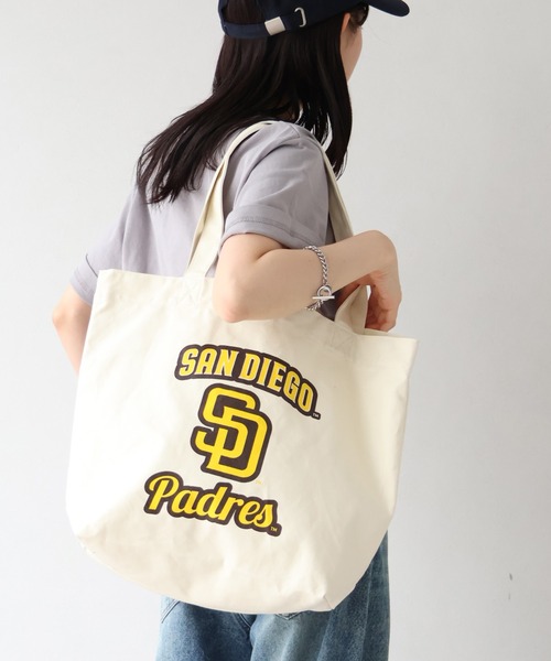 MLB（メジャーリーグベースボール）の「【MLB/メジャーリーグベースボール】コットンキャンバストートバッグ（トートバッグ・メンズ・アイボリー系1/アイボリー系2/アイボリー系3・FREE）」の3枚目の写真