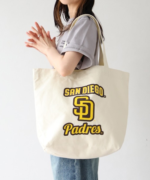 MLB（メジャーリーグベースボール）の「【MLB/メジャーリーグベースボール】コットンキャンバストートバッグ（トートバッグ・メンズ・アイボリー系1/アイボリー系2/アイボリー系3・FREE）」の10枚目の写真