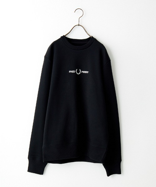 FRED PERRY（フレッドペリー）の「[FRED PERRY/フレッドペリー] ローレルリースロゴ刺繍 クルーネックスウェット（スウェット・レディース・ブラック/グリーン・S/M/L/XL）」の21枚目の写真