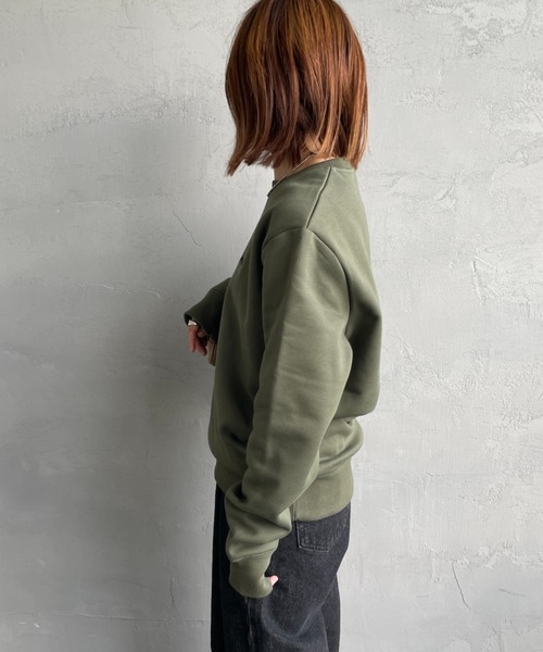 FRED PERRY/フレッドペリー] ローレルリースロゴ刺繍 クルーネック