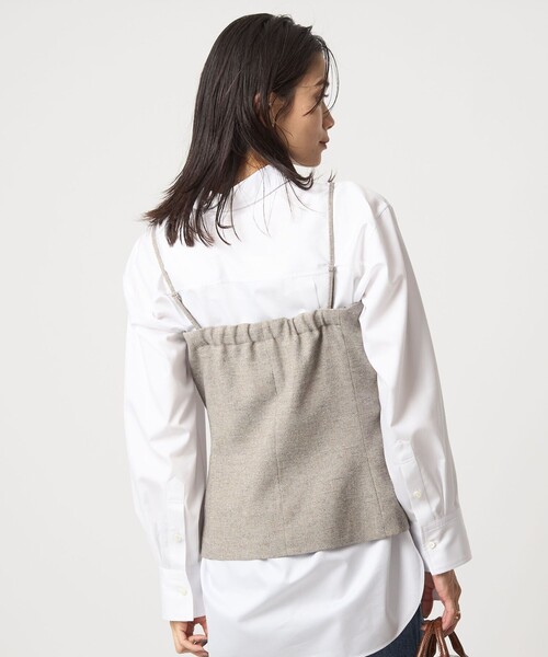 green label relaxing(グリーンレーベルリラクシング)の「メランジツイル ビスチェ キャミソール -ウォッシャブル-(ベスト・レディース・ブラック/ベージュ・FREE)」の17枚目の写真