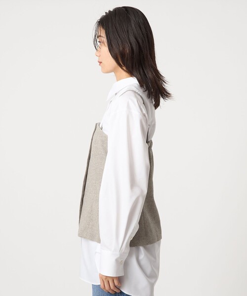 green label relaxing(グリーンレーベルリラクシング)の「メランジツイル ビスチェ キャミソール -ウォッシャブル-(ベスト・レディース・ブラック/ベージュ・FREE)」の20枚目の写真