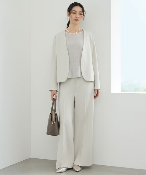 自由区（ジユウク）の「トリアセダブルクロスワイドストレート パンツ（その他パンツ・レディース・ネイビー系/ブラウン系/ブラック系/ベージュ・48/46/44）」の11枚目の写真