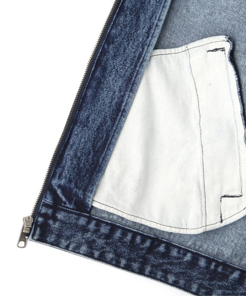 （美品）AVIREX　デニムジャケット部分レザー COLOR ZIP COMBI JACKET/カラージップコンビジャケット | AVIREX