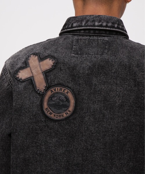 LEATHER PATCH DENIM JACKET / レザーパッチ デニムジャケット