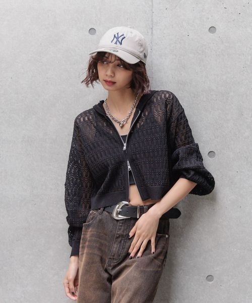 PAGEBOY（ページボーイ）の「リーフメッシュジップパーカー（パーカー・レディース・ブラック/オフホワイト/レッド系その他・FREE）」の11枚目の写真