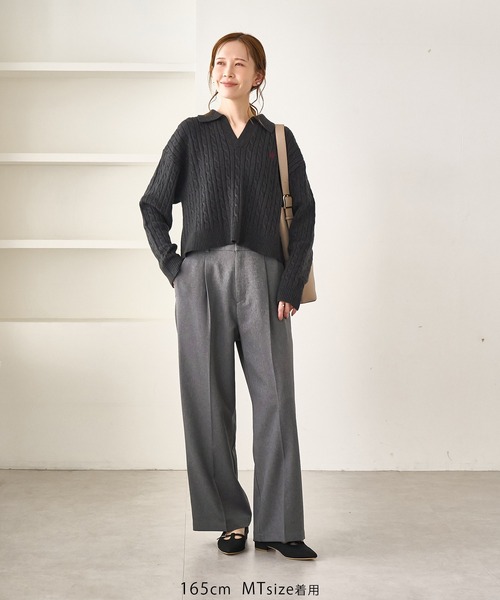 WEB限定・丈長め】レディハンサムシリーズ ウールライクウエストタック WEB限定・丈長め】レディハンサムシリーズ ウールライクウエストタック