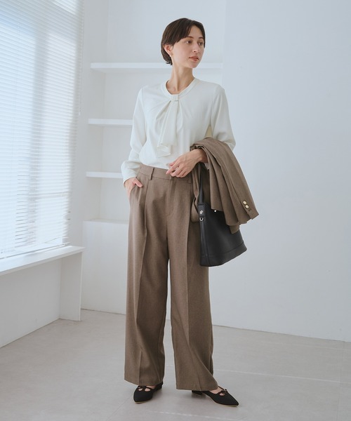 WEB限定・丈長め】レディハンサムシリーズ ウールライクウエストタック