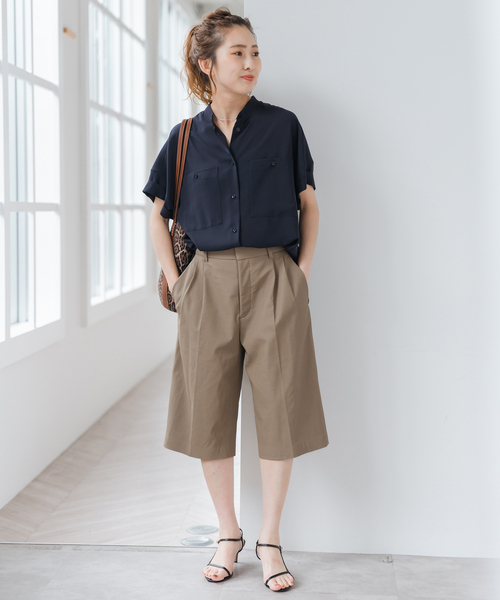 Spick and Span シルキードレープシャツ 今期 美品　ネイビー　紺 シルキードレープシャツ（Spick and Span）｜ルミネの