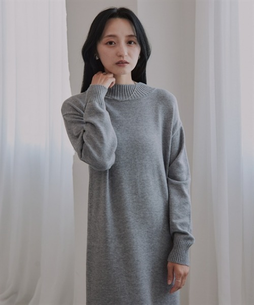 Petitjo（プッチージョ）の「小さいサイズ　スウェットライクニットワンピース　低身長さん・小柄女性（ワンピース・レディース・ブラック/モカ/杢グレー・PS/PSS）」の15枚目の写真