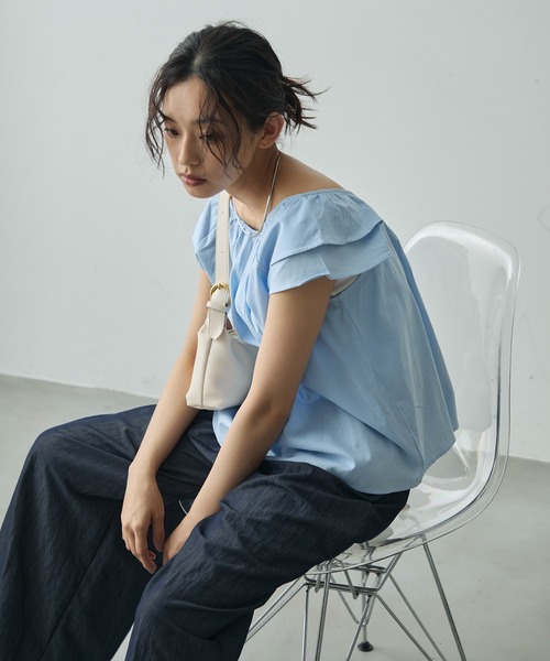 Lunea（ルネア）の「2wayワンハンドルフェイクレザーバッグ/２種類のショルダー紐付き（ハンドバッグ・レディース・ブラック/アイボリー/ブラウン/ライトブラウン・FREE）」の11枚目の写真