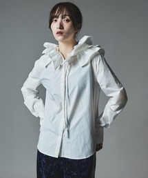 W:Huku | 【W:Huku / ノンアイロンシリーズ】フリル フーディー ブラウス / Wrinkle-Resistant Frill Hooded Blouse(シャツ/ブラウス)