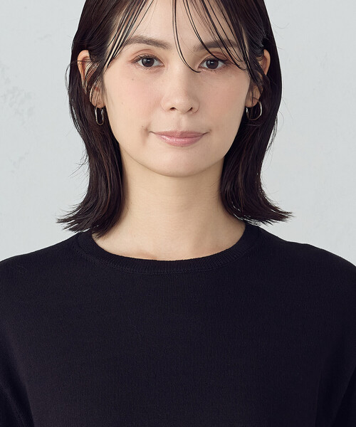 COMME CA ISM(コムサイズム)の「シアー切り替え7分袖ニット / セットアップ対応(ニット/セーター・レディース・ブラック/ネイビー・FREE)」の12枚目の写真