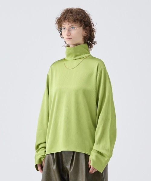 S*o様 soerte ストライプクレープハイネックトップ サイズ2 Striped crepe high neck top/ストライプクレープハイネック