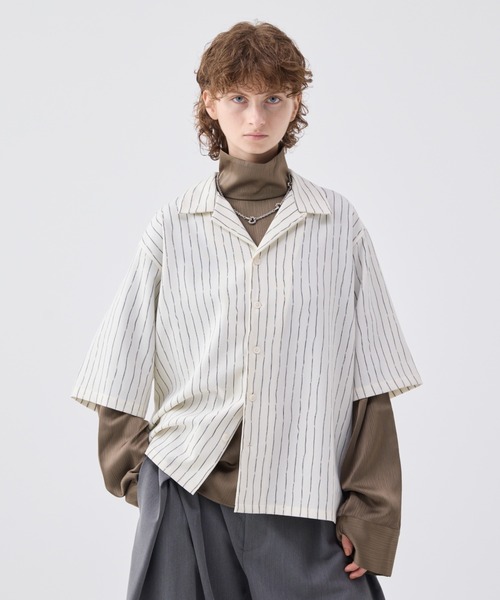 W*O様 soerte ストライプクレープハイネックトップ W*O様 soerte ストライプクレープハイネックトップ soerte