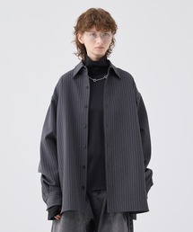 soerte ストライプクレープハイネックトップ soerte（ソエルテ）の「Striped crepe high neck top/ストライプ