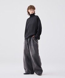 soerte（ソエルテ）の「Striped crepe high neck top/ストライプ