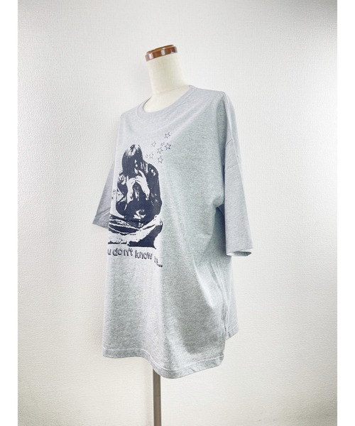 WORLD WIDE LOVE!(ワールドワイドラブ)の「YOU DON'T KNOW ME BIG TEE(Tシャツ/カットソー・レディース・オフホワイト/ライトグリーン/トップグレー・1)」の7枚目の写真