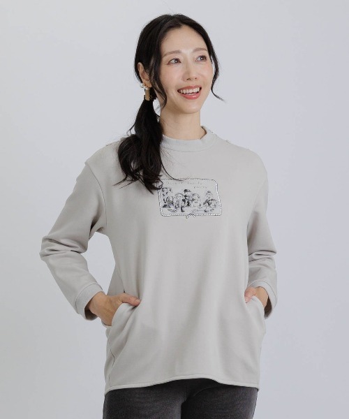 STUDIO PICONE（スタジオピッコーネ）の「UV発熱裏フリースプルオーバー（その他トップス・レディース・ライトグレー/ネイビー・M/L/LL）」の14枚目の写真