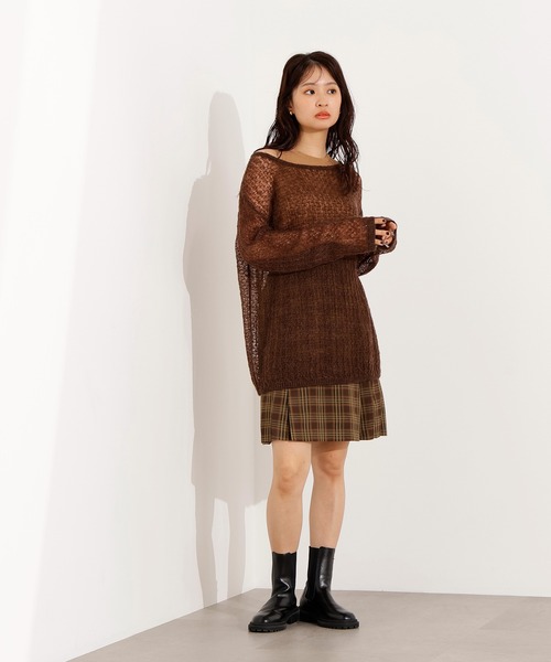 N.(N. Natural Beauty Basic)(エヌエヌナチュラルビューティーベーシック)の「チェックミニスカート(スカート・レディース・ベージュ系その他/ブラウン・MEDIUM)」の4枚目の写真