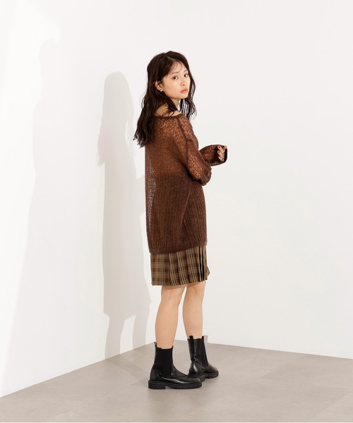 N.(N. Natural Beauty Basic)(エヌエヌナチュラルビューティーベーシック)の「チェックミニスカート(スカート・レディース・ベージュ系その他/ブラウン・MEDIUM)」の5枚目の写真