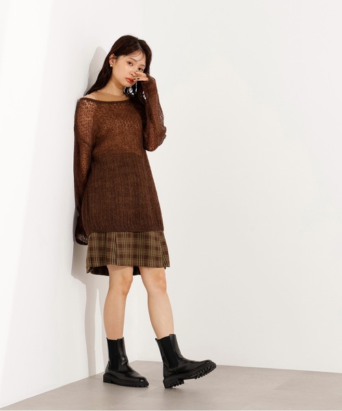 N.(N. Natural Beauty Basic)(エヌエヌナチュラルビューティーベーシック)の「チェックミニスカート(スカート・レディース・ベージュ系その他/ブラウン・MEDIUM)」の18枚目の写真