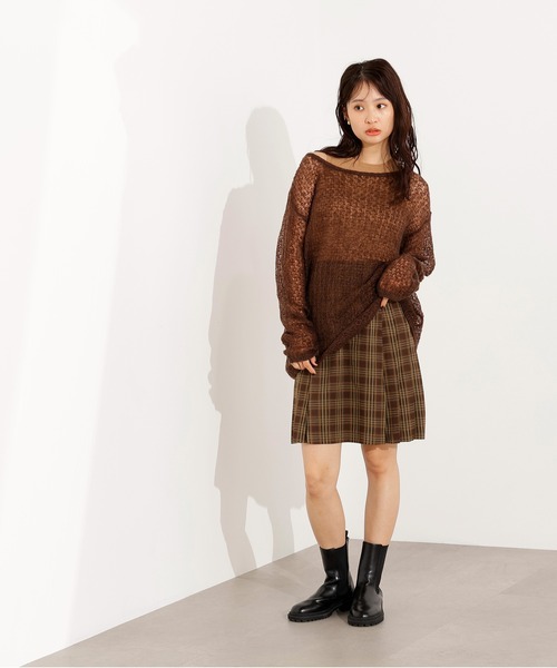 N.(N. Natural Beauty Basic)(エヌエヌナチュラルビューティーベーシック)の「チェックミニスカート(スカート・レディース・ベージュ系その他/ブラウン・MEDIUM)」の20枚目の写真